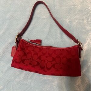 Coach Red Signature Shoulder Bag